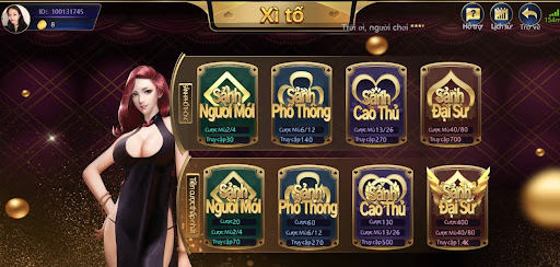 Anh em sẽ có 8 sảnh game xì tố sảnh chiến thắng để lựa chọn