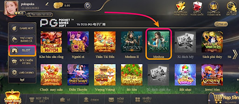 Cách truy cập chơi Game Medusa CFUN68