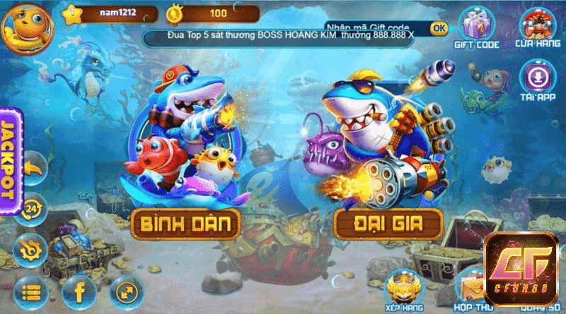 Chơi game bắn cá hoàng kim hấp dẫn mà thanh toán cực nhanh cùng cfun68