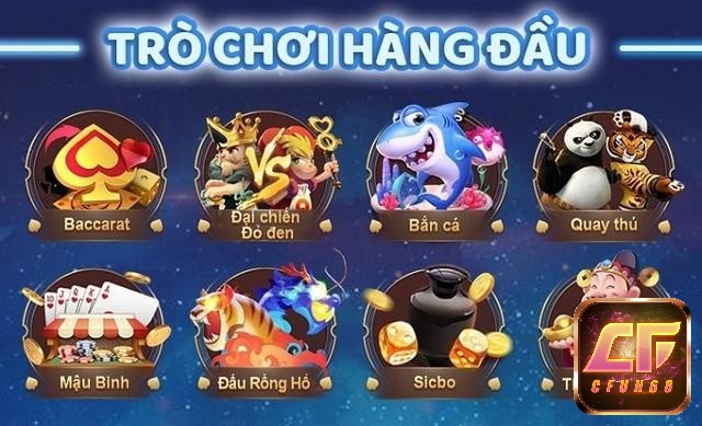 CF 68 Club có kho trò chơi đa dạng