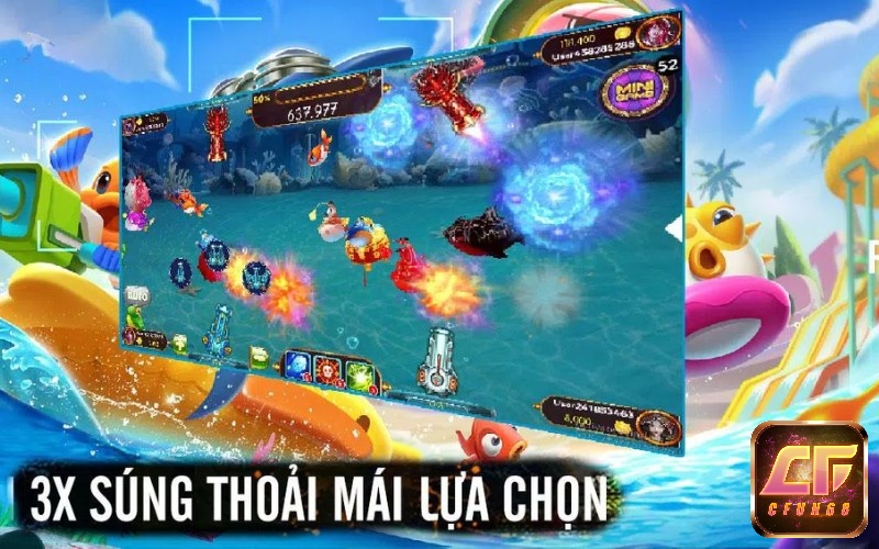 Game bắn cá được thiết kế giao diện 3D