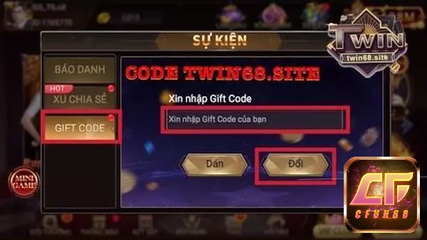 Nhập giftcode nhanh chóng