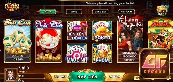 Nhà cái Iwin.vn sở hữu kho game phong phú