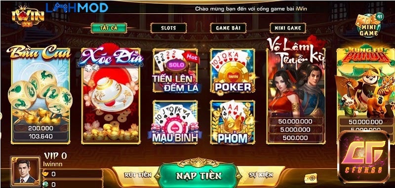 Iwim sở hữu kho game phong phú với nhiều con game cực hay