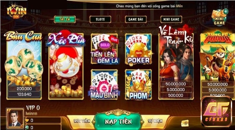 Sản phẩm cá cược có thể trải nghiệm khi tai game IWIN mien phi