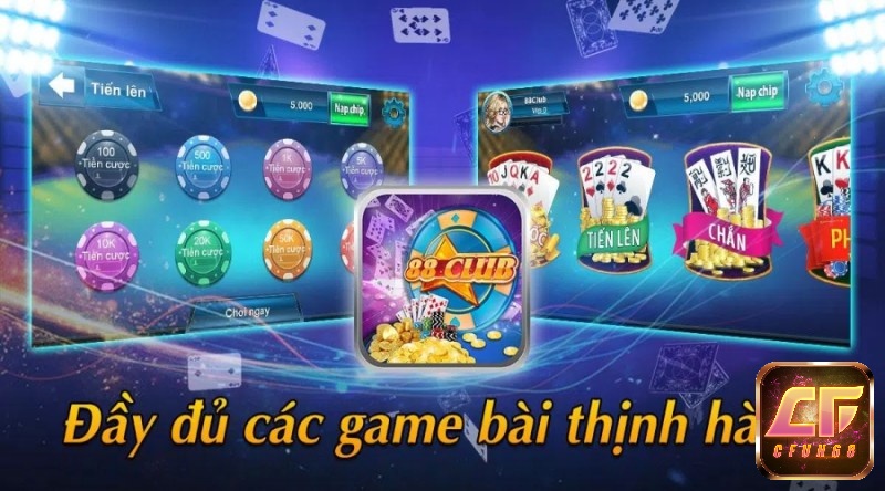 Tiên 88.Club sân chơi có đủ các game bài thịnh hành