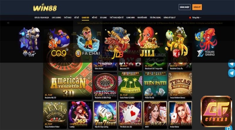 Win88 club cung cấp rất nhiều game cược hấp dẫn với tỷ lệ trả thưởng cao