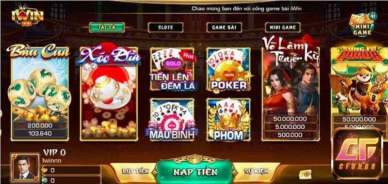 Choi game iwin online tren may tinh có nhiều game thú vị