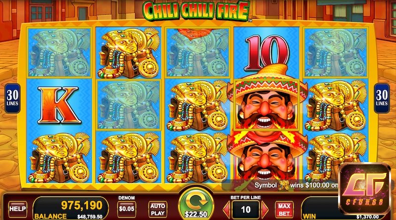  Game CHILI CHILI FIRE có bố cục 5x3 tiêu chuẩn