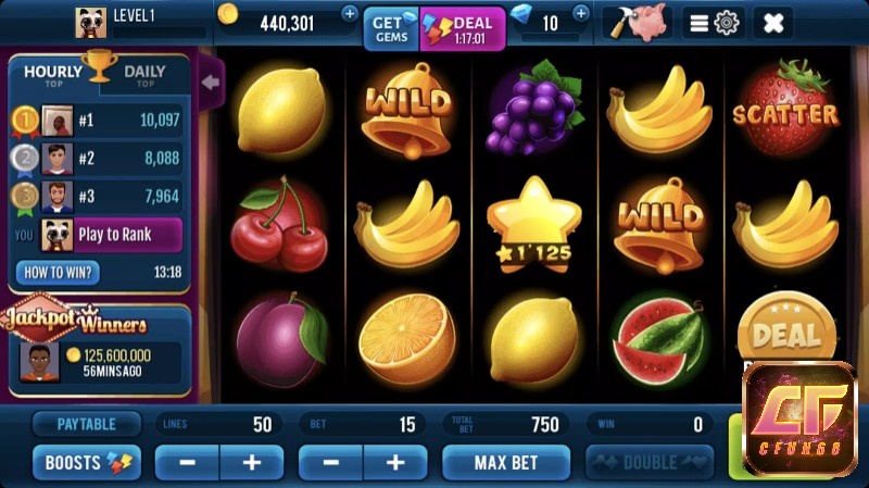 Đa dạng mức cược dòng cược trên máy đánh bạc Slot cổ điển