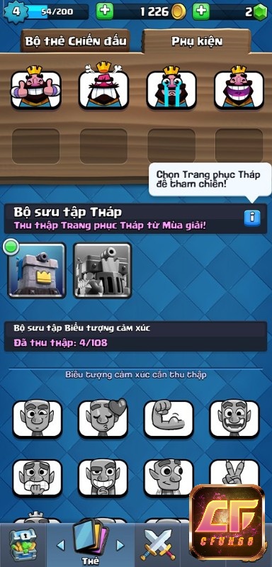 Hãy thu thập những biểu tượng cảm xúc khi chơi chơi Clash Royale