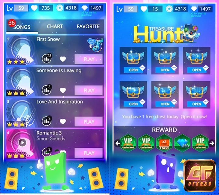 Magic Tiles 3 có đa dạng nhạc cụ